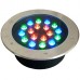 Φωτιστικό Χωνευτό Δαπέδου LED 18W 12-24V IP68 RGB με Controller 96UW18RGB